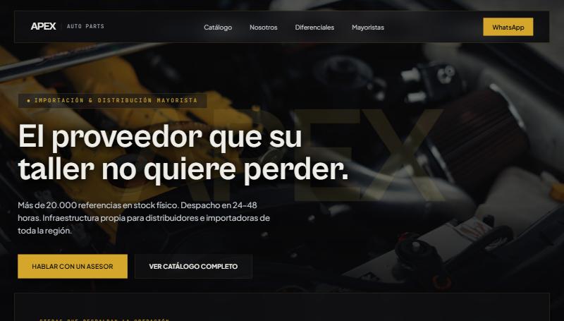 Vista previa del sitio de autopartes