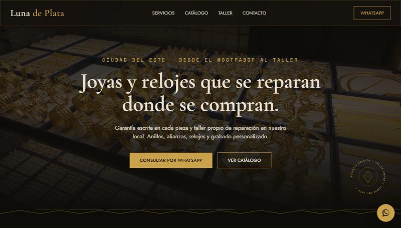Vista previa del sitio de joyería